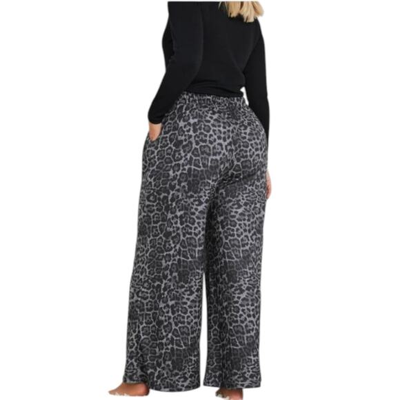Natacha Leopard Wide Leg Black/Gray Pants | Size S - Picture 6 of 6